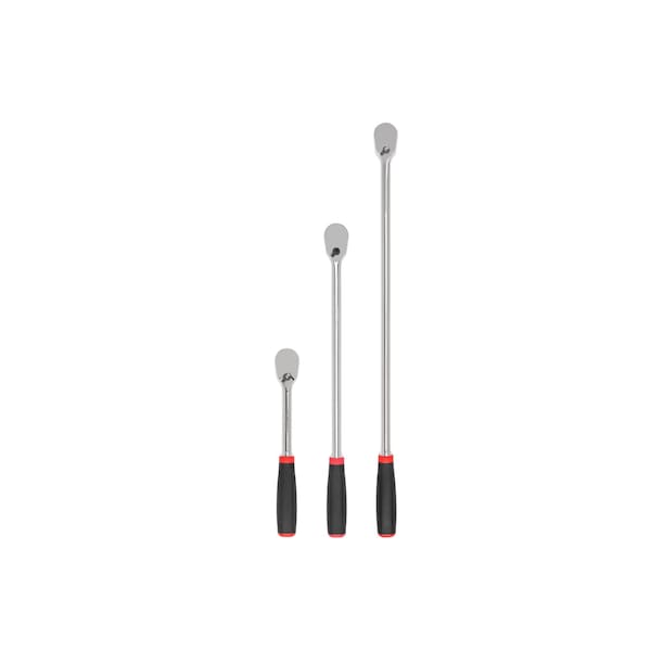 1/2 Inch Drive Comfort Grip Ratchet Set, 3-Piece (10-1/2, 18, 24 in.)
